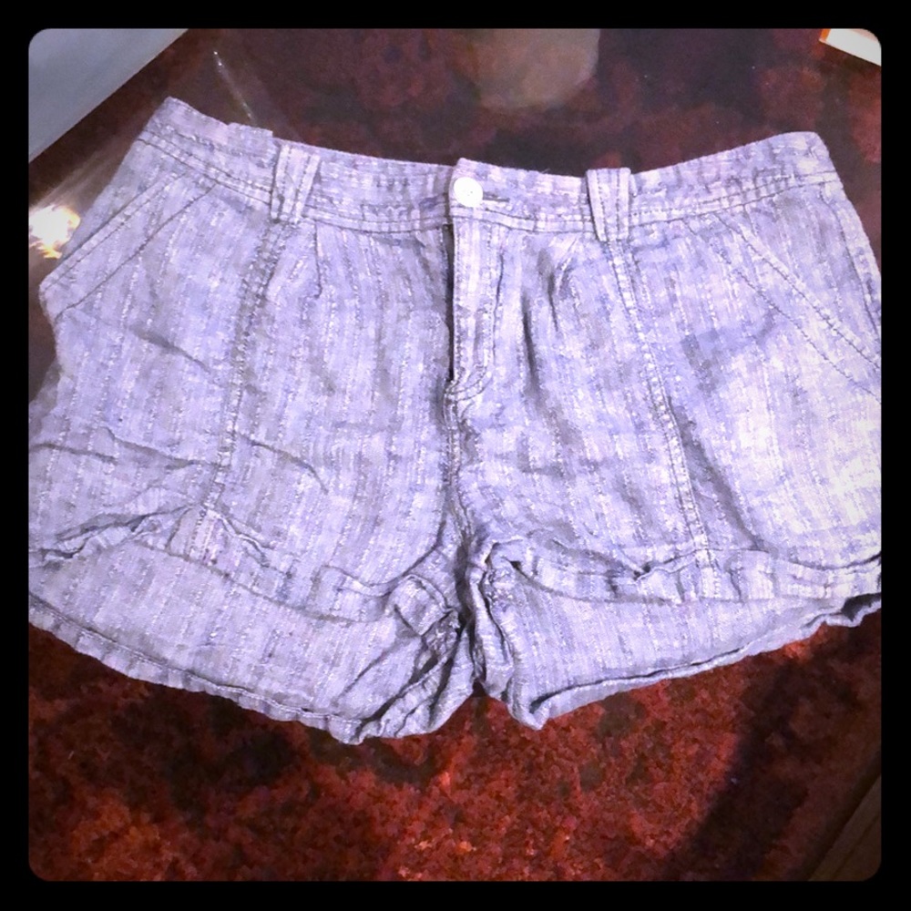 Blue linen shorts by free people